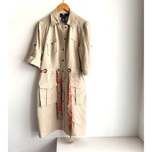 Debbie Shuchat Light Beige Linen Summer Dress 12